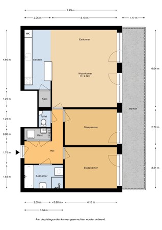 Floorplan - Wijnand Nuijenstraat 59, 1061 WB Amsterdam